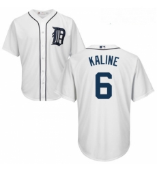 Youth Majestic Detroit Tigers 6 Al Kaline Authentic White Home Cool Base MLB Jersey