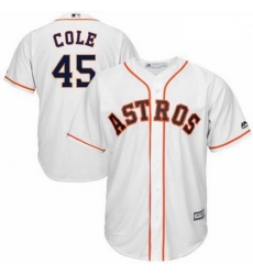 Astros 45 Gerrit Cole White Cool Base Jersey