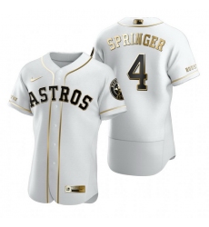 Houston Astros 4 George Springer White Nike Mens Authentic Golden Edition MLB Jersey