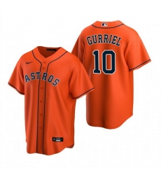 Men Houston Astros 10 Yuli Gurriel Orange Cool Base Stitched Jersey