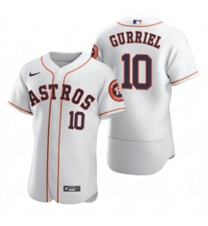 Men Houston Astros 10 Yuli Gurriel White Flex Base Stitched Jersey