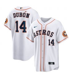 Men Houston Astros 14 Mauricio Dub F3n White Cool Base Stitched Baseball Jersey