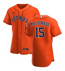 Men Houston Astros 15 Martin Maldonado Men Nike Orange Alternate 2020 Flex Base Team MLB Jersey