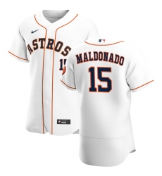 Men Houston Astros 15 Martin Maldonado Men Nike White Home 2020 Flex Base Player MLB Jersey