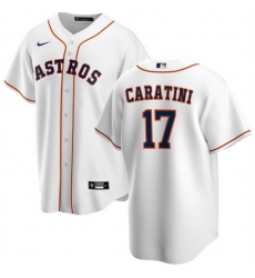 Men Houston Astros 17 Victor Caratini White Cool Base Stitched Baseball Jersey