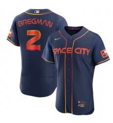 Men Houston Astros 2 Alex Bregman 2022 Navy City Connect Flex Base Stitched Baseball jersey