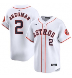 Men Houston Astros 2 Alex Bregman White 2024 Home Limited Stitched Baseball Jersey