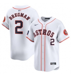 Men Houston Astros 2 Alex Bregman White 2024 World Tour Mexico City Series Home Limited Stitched Baseball Jersey