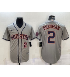 Men Houston Astros 2 Alex Bregman White With Patch Cool Base Stitched Jerseys