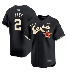 Men Houston Astros 2 David Jack Black Cactus Jack Vapor Premier Limited Stitched Baseball Jersey