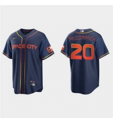 Men Houston Astros 20 Chas McCormick 2022 Navy City Connect Cool Base Stitched jersey