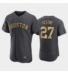 Men Houston Astros 27 Jose Altuve 2022 All Star Charcoal Flex Base Stitched Baseball Jersey