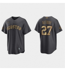 Men Houston Astros 27 Jose Altuve 2022 All Star CharcoalCool Base Stitched Baseball Jersey