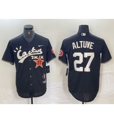 Men Houston Astros 27 Jose Altuve Black Cactus Jack Vapor Premier Limited Stitched Baseball Jersey