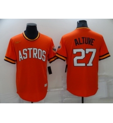Men Houston Astros 27 Jose Altuve Orange Cool Base Stitched jersey