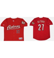 Men Houston Astros 27 Jose Altuve Red Stitched Baseball Jersey