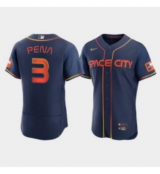 Men Houston Astros 3 Jeremy Pe F1a 2022 Navy City Connect Cool Base Stitched jersey