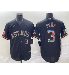 Men Houston Astros 3 Jeremy Pe F1a Black Mexico Cool Base Stitched Baseball Jersey