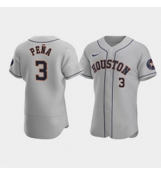 Men Houston Astros 3 Jeremy Pena Gray Flex Base Stitched JerseyS