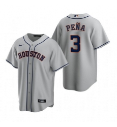 Men Houston Astros 3 Jeremy Pena Grey Cool Base Stitched Jersey