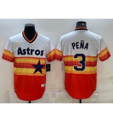 Men Houston Astros 3 Jeremy Pena Orange Rainbow Cool Base Stitched Jersey