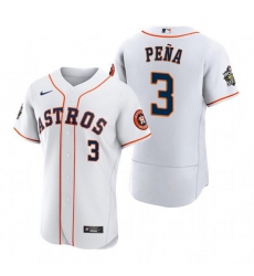 Men Houston Astros 3 Jeremy Pena White 2022 World Series Flex Base Stitched Baseball Jersey