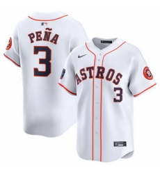 Men Houston Astros 3 Jeremy Pena White 2024 World Tour Mexico City Series Home Limited Stitched Baseball Jersey