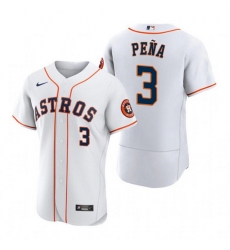 Men Houston Astros 3 Jeremy Pena White Flex Base Stitched Jersey