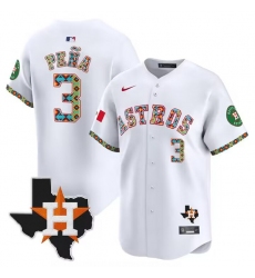 Men Houston Astros 3 Jeremy Pena White Mexico Vapor Premier Limited Stitched Baseball Jersey