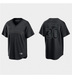 Men Houston Astros 30 Kyle Tucker Black Pitch Black Fashion Replica Stitched Jersey