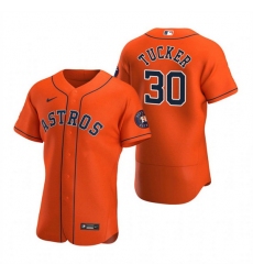 Men Houston Astros 30 Kyle Tucker Orange Flex Base Stitched Jersey