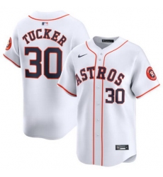 Men Houston Astros 30 Kyle Tucker White 2024 Home Limited Stitched Baseball Jersey