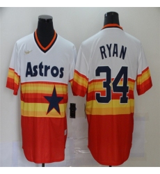 Men Houston Astros 34 Nolan Ryan Multi Color Nike Cooperstown Collection Jersey