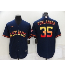 Men Houston Astros 35 Justin Verlander 2022 Navy Cool Base Stitched Jerseys