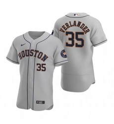 Men Houston Astros 35 Justin Verlander Gray Flex Base Stitched JerseyS