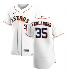 Men Houston Astros 35 Justin Verlander Men Nike White Home 2020 Flex Base Player MLB Jersey