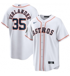 Men Houston Astros 35 Justin Verlander White 2022 World Series Home Stitched Baseball Jersey
