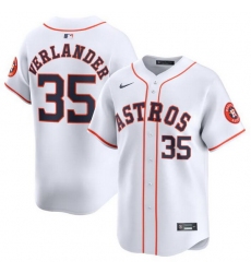 Men Houston Astros 35 Justin Verlander White 2024 Home Limited Stitched Baseball Jersey