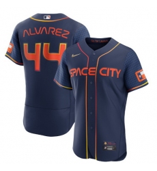 Men Houston Astros 44 Yordan Alvarez 2022 Navy City Connect Flex Base Stitched Baseball jersey