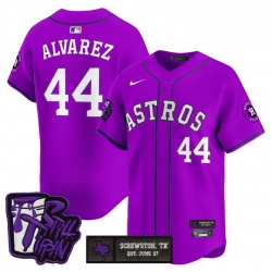 Men Houston Astros  44 Yordan Alvarez DJ Screw Still Tippin Purple Patch Vapor Limited Stitched Baseball Jersey