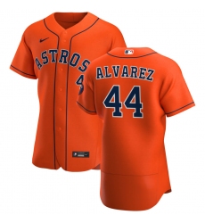 Men Houston Astros 44 Yordan Alvarez Men Nike Orange Alternate 2020 Flex Base Team MLB Jersey