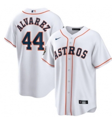 Men Houston Astros 44 Yordan Alvarez White 2022 World Series Home Stitched Baseball Jersey