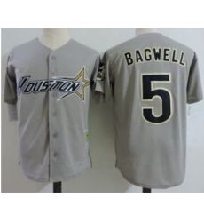 Men Houston Astros 5 Jeff Bagwell Gray  throwback Jersey