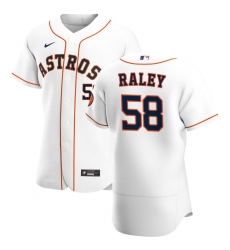 Men Houston Astros 58 Brooks Raley Men Nike White Home 2020 Flex Base Player MLB Jersey
