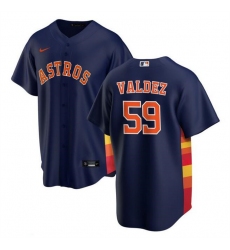 Men Houston Astros 59 Framber Valdez Navy Cool Base Stitched Baseball Jersey