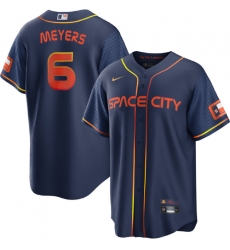 Men Houston Astros 6 Jake Meyers Navy City Connect Cool Base Stitched Baseball Jersey