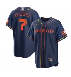 Men Houston Astros 7 Craig Biggio 2022 Navy City Connect Cool Base Stitched jersey