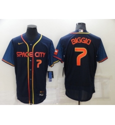 Men Houston Astros 7 Craig Biggio 2022 Navy City Connect Flex Base Stitched Baseball Jerse
