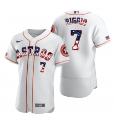 Men Houston Astros 7 Craig Biggio Men Nike White Fluttering USA Flag Limited Edition Flex Base MLB Jersey