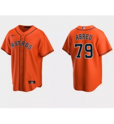 Men Houston Astros 79 Jos E9 Abreu Orange Cool Base Stitched Jersey